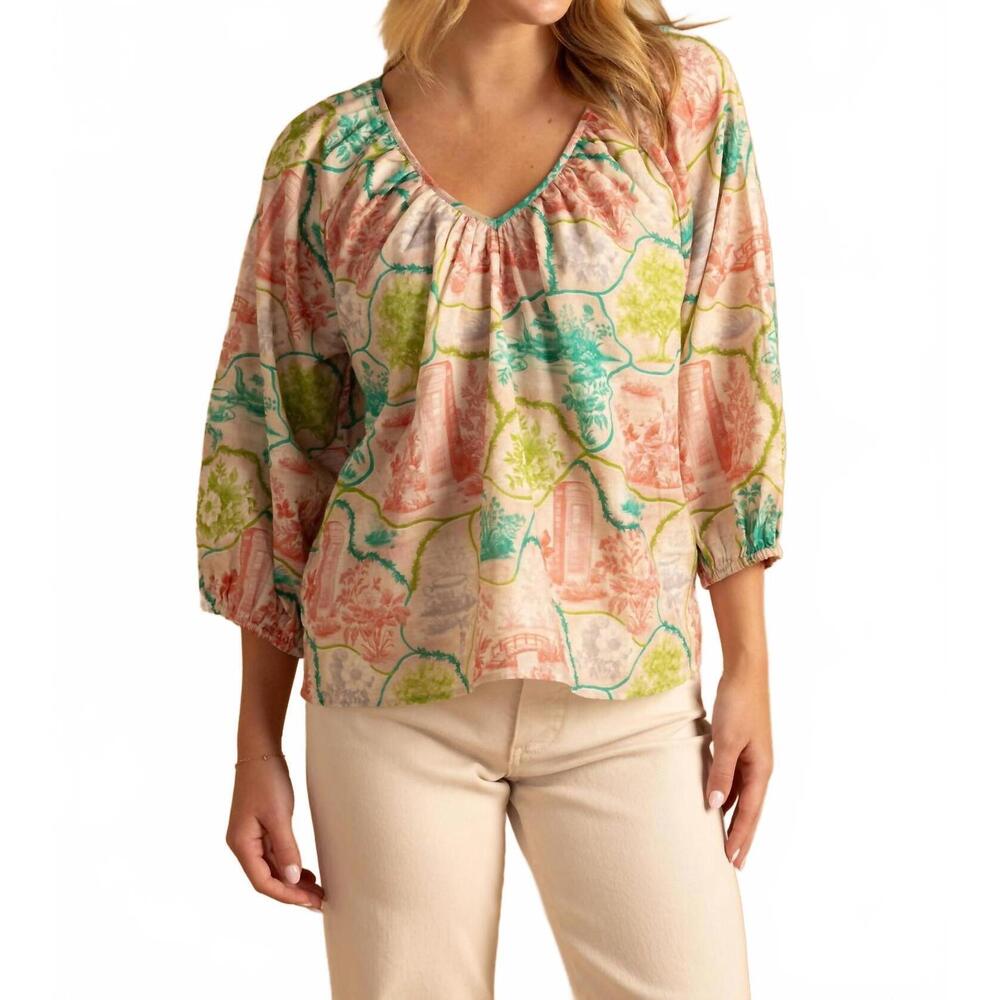 NEW DOUBLE A beatrice top in tea party